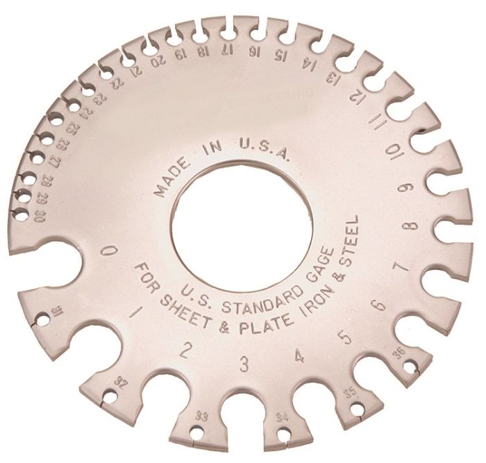 HFS Steel Gauge Gage Tool R Sheet Metal Plate Iron #21 0-36 0.3125-0.007" 