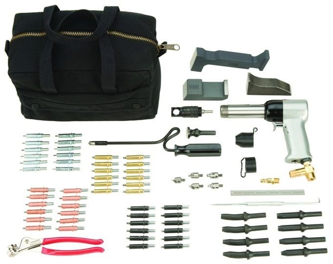 Wicks Aircraft 737-3X Rivet Gun Kit, 3X Pneumatic Rivet Gun Kit for Solid  Rivets, Includes Bucking Bars and Rivet Sets.