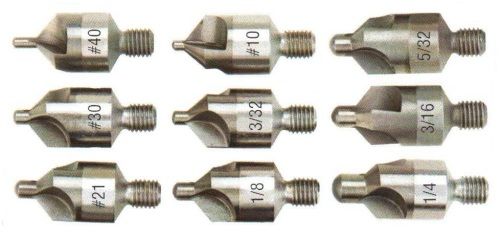 annonページ Solid Carbide Countersink 9 Piece Set Numbers & Fractions